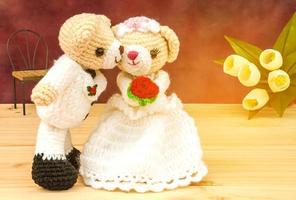 Lovely wedding bear dolls photo