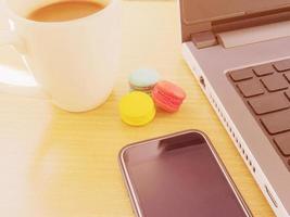 Warm tone photo of office working concept