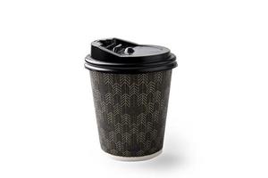 Hot coffee cup made from paper isoloated over white background - isoloted object over white background with clipping path photo