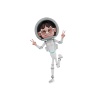 3d-rendering der astronautencharakterillustration png