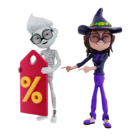 rendu 3d des personnages d'halloween png