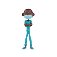 3D render ilustração de personagem de enfermeira png