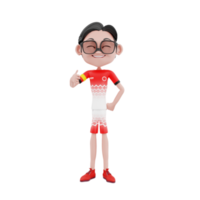 ilustración de personaje de fútbol 3d png