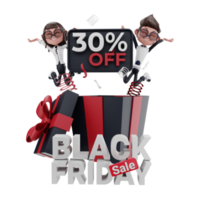 3d  black friday illustration png