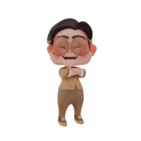 Ilustración de personaje de negocios lindo 3d png