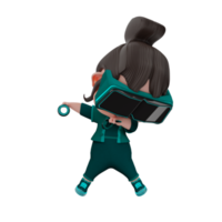 rendu 3d illustration de personnage métavers mignon png