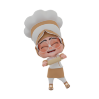 3d  girl chef illustration png