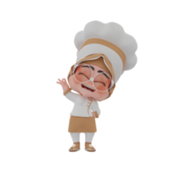 3D-Mädchen-Koch-Illustration png