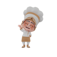 3d  girl chef illustration png