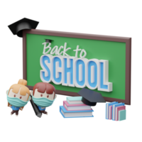 3d back to school ilustration png