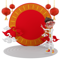 Ilustración de año nuevo chino de render 3d png