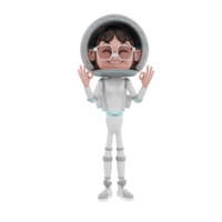 3d-rendering der astronautencharakterillustration png