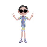 ilustración de verano 3d png