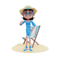 3d summer illustration png