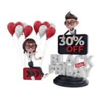 3d  black friday illustration png