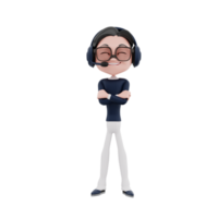 3D character customer service illustration png