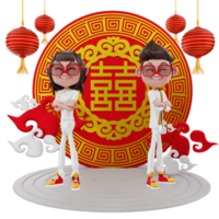 3D render Chinees Nieuwjaar illustratie png