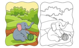 Elephant coloring page illustration vector