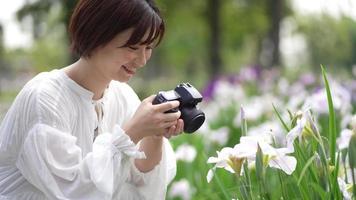 Woman shooting irises video