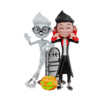 representación 3d de personajes de halloween png