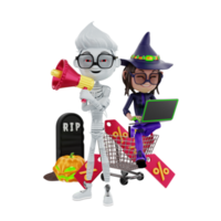 renderização 3D de personagens de halloween png