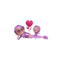 3d Render Mother and Child illustration png