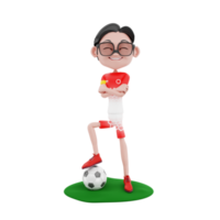 ilustración de personaje de fútbol 3d png