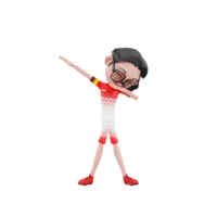 ilustración de personaje de fútbol 3d png