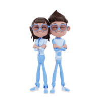 3d character couple hugging style png