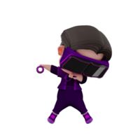 3D render ilustração de personagem metaverso fofo png