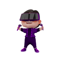 3D render ilustração de personagem metaverso fofo png