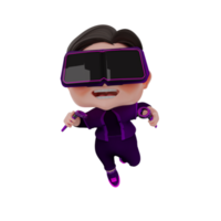 3D render ilustração de personagem metaverso fofo png