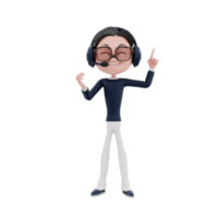 3D character customer service illustration png