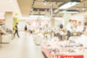 Blurred photo of modern superstore for background use