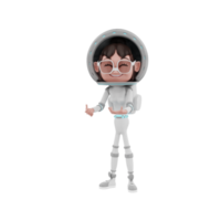 Rendering 3d dell'illustrazione del personaggio dell'astronauta png