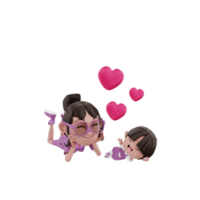 3D render ilustração mãe e filho png