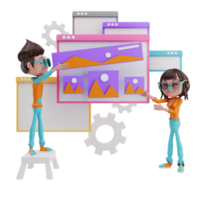 3D-illustration av webbutveckling png