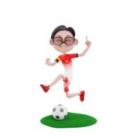 3D fotboll karaktär illustration png