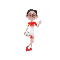 ilustración de personaje de fútbol 3d png