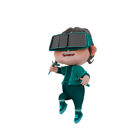 3D Render cute Metaverse character illustration png