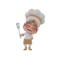 Ilustración de chef chica 3d
