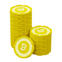 3D bitcoin ikon illustration png