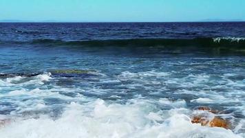 Slow-motion video of a seascape with beautiful waves