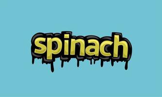 SPINACH writing vector design on blue background