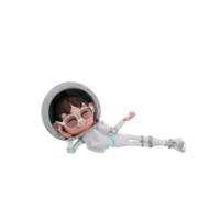 Rendering 3d dell'illustrazione del personaggio dell'astronauta png