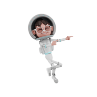 3d-rendering der astronautencharakterillustration png