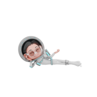 3d-rendering der astronautencharakterillustration png