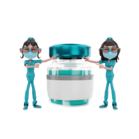illustrazione del carattere dell'infermiera del rendering 3d