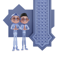 3d  ramadan characters illustration png