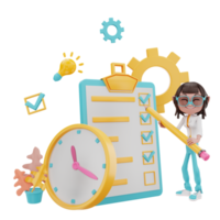 3D rendering of time management illustration png